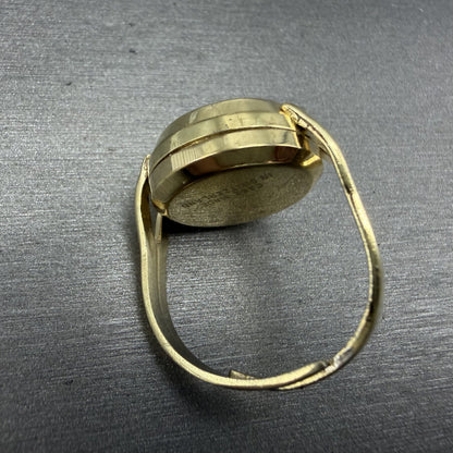 Sheffield Ring Watch Women 17mm Silver Dial Gold Tone Manual Wind Runs VTG2
