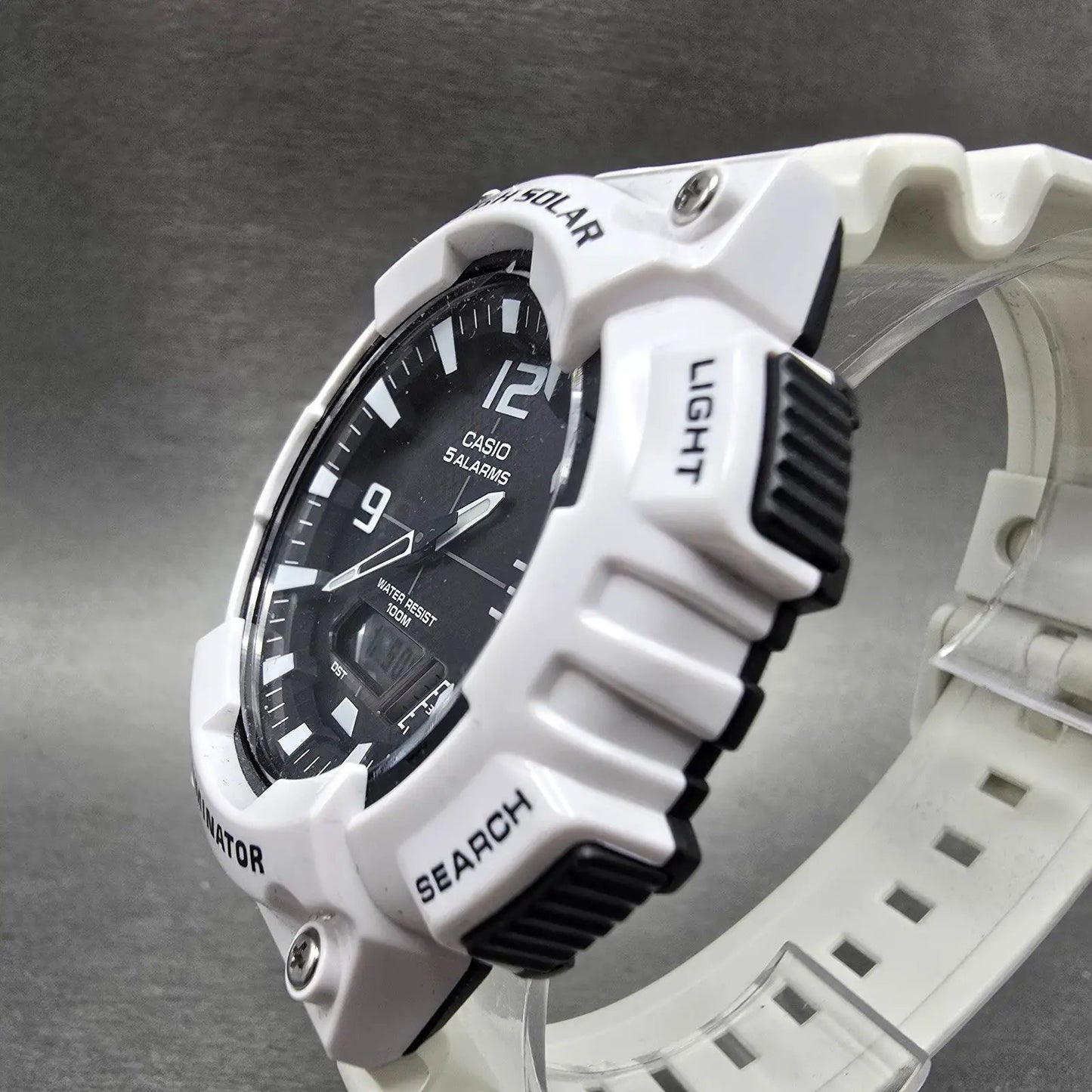 Casio AQ-S810W Watch Men 47mm Black White Alarm Chronograph Analog Digital Solar2