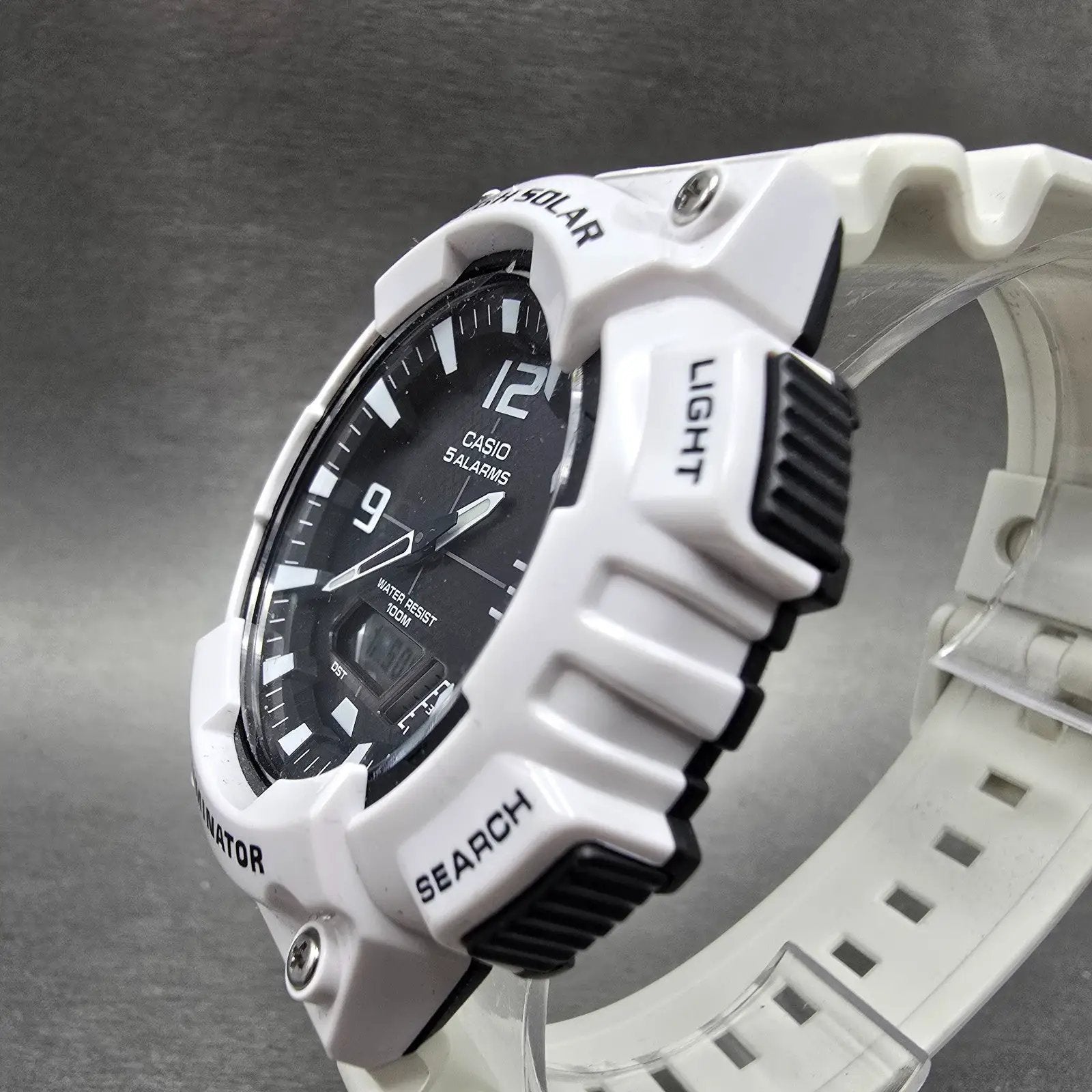 Casio AQ-S810W Watch Men 47mm Black White Alarm Chronograph Analog Digital Solar2