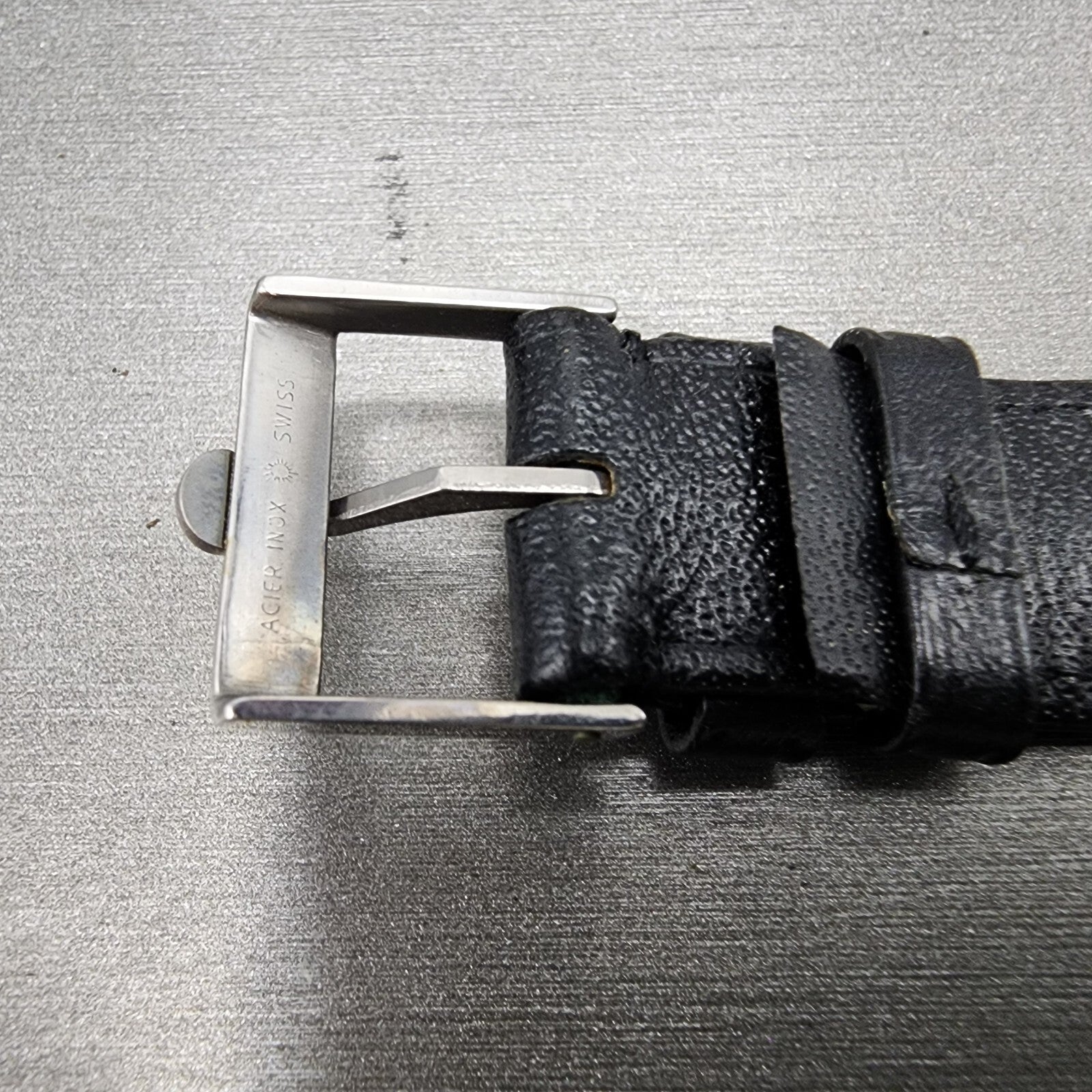 Omega Leather Watch Band 18mm Black Steel Buckle Vintage Swiss Made6