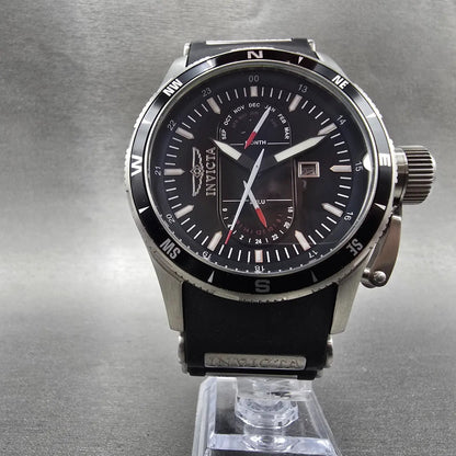Invicta Aviator Flight GMT Watch Men 48mm Black Dial Steel Date 1746 New Battery7