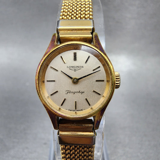 Longines Flagship Watch Women 19mm Champagne Dial Gold Plated Manual Wind Runs0
