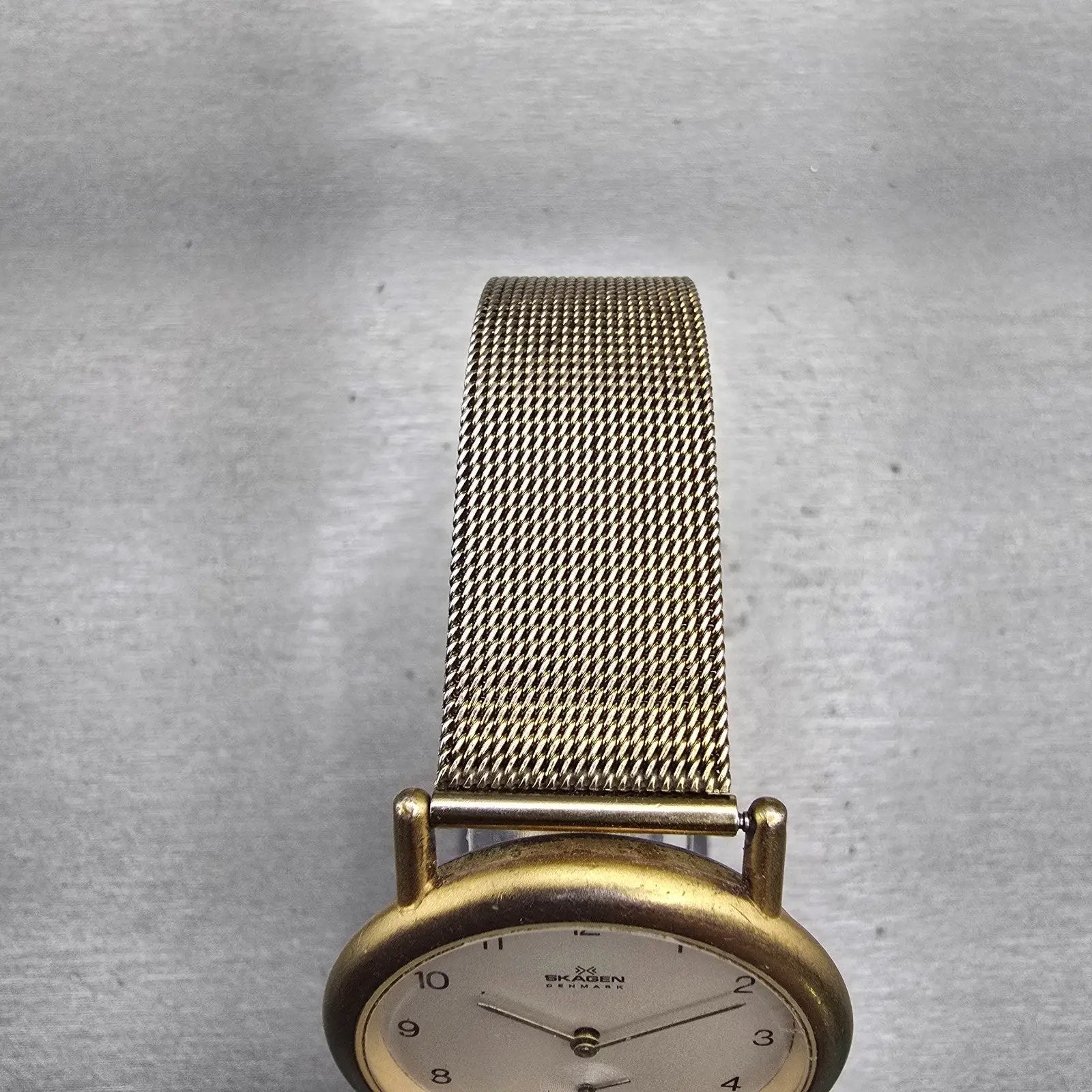 Skagen Watch Men 35mm Silver Dial Gold Tone Small Seconds Round 5LGG New Battery4