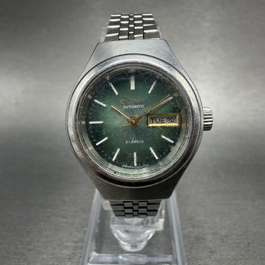 Citizen Automatic Watch Women 26mm Green Dial Steel Daydate Round Runs Vintage0