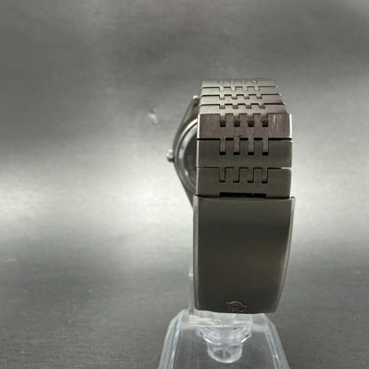 Citizen CQ Crystron Watch Men 35mm Silver Dial Steel Daydate 4-730364 NewBattery7