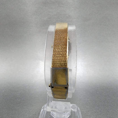 Seiko Watch Women 17mm Gold Dial Gold Tone Rectangle 2C205779 New Battery7
