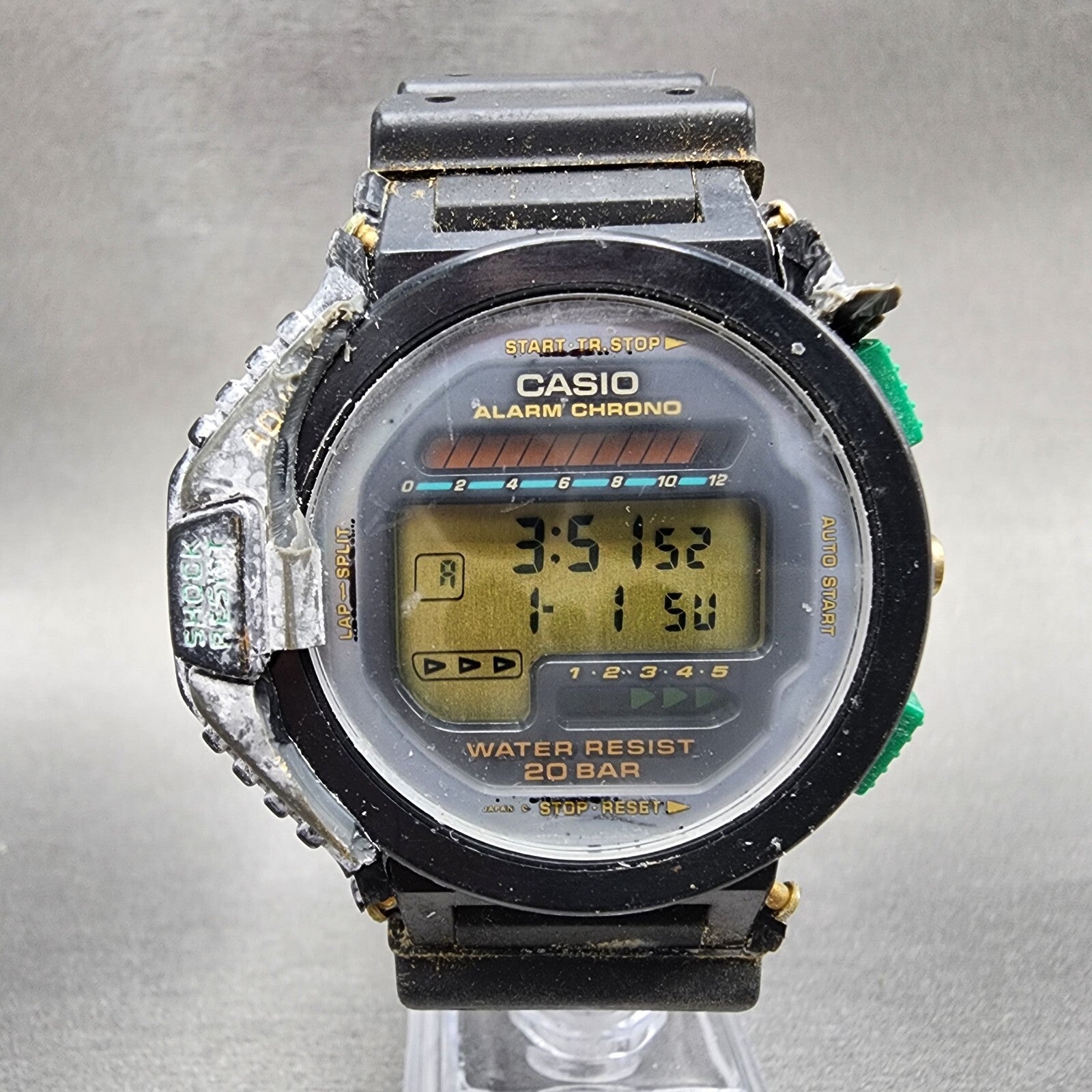 Casio GShock DW6200 Watch Men 44mm Digital Black Tone Alarm Chrono New Battery0