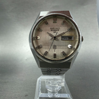 Seiko QR Watch Men 36mm Silver Dial Silver Tone Daydate 3863-8010 New Battery5