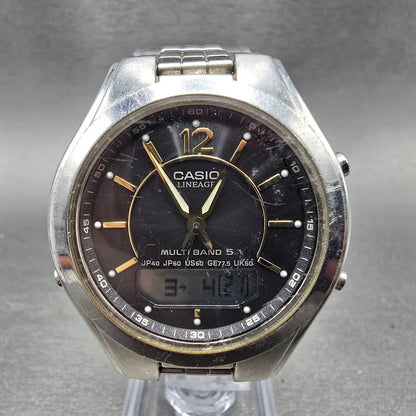 Casio Lineage LCW-M200 Watch Men 38mm Black Dial Steel Analog Digital Solar JDM90
