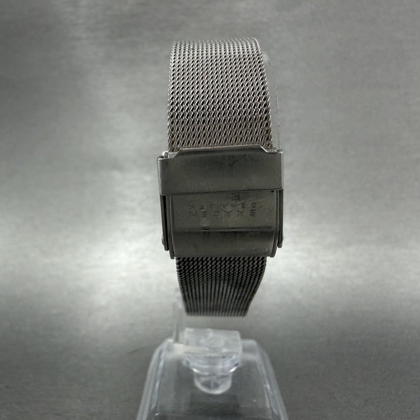 Skagen Watch Women 26mm Black Dial Silver Tone Oval Mesh Band 589SSSB New Batt7