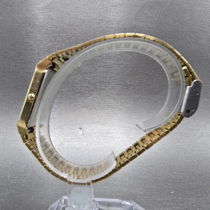 Seiko Tank Watch Men 26mm Champagne Dial Gold 5Y31-5000 Rectangle New Battery6