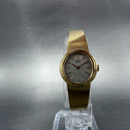 Seiko Watch Women 19mm Silver Dial Gold Tone Round 1400-8099 New Battery5