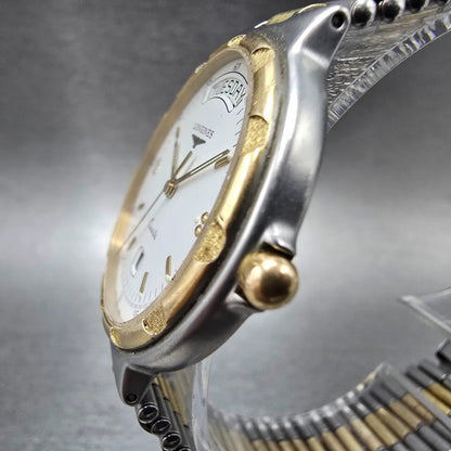 Longines Conquest Watch Men 33mm White Dial Two Tone Daydate  PARTS3