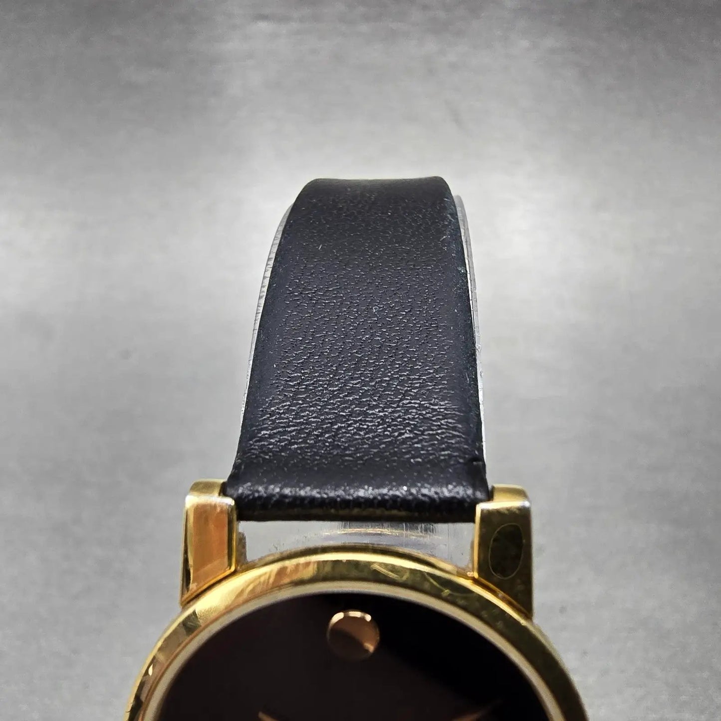Movado Museum Watch Women 25mm Black Dial Gold Tone Round 87 A1 845 New BatteryL4