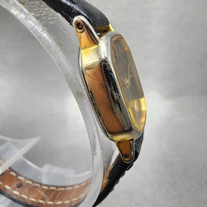 Citizen CQ Tank Watch Women 17mm Black Dial Gold Tone 3220893476 New Battery3