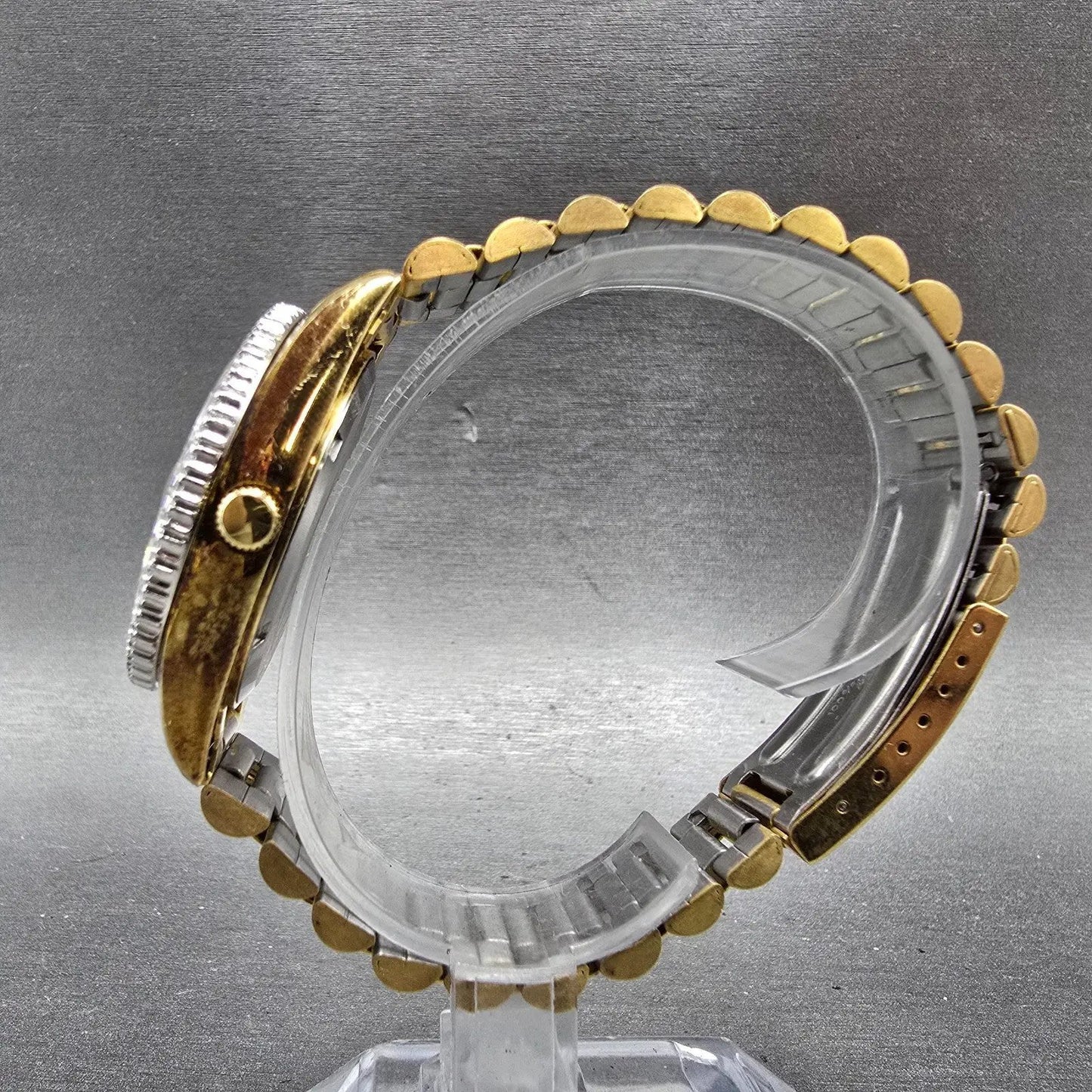 Waltham President Watch Men 36mm Gold Dial Gold Tone Daydate Round New Battery7