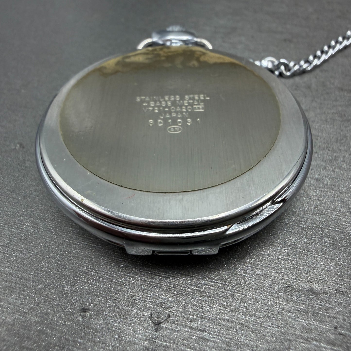 Seiko ALBA Pocket Watch Men 36mm Champagne Dial Silver Tone V721-0A20 New Batt8