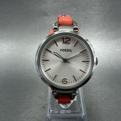 Fossil Georgia Watch Women 32mm White Dial Silver Tone Round ES3219 New Battery0