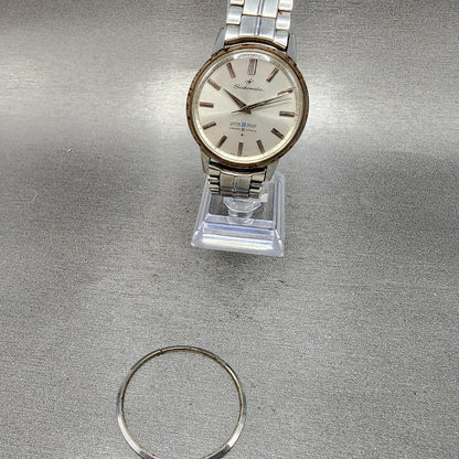 Seiko Seikomatic Watch Men 36mm Silver Dial Silver Tone J13044 Runs READ!!!