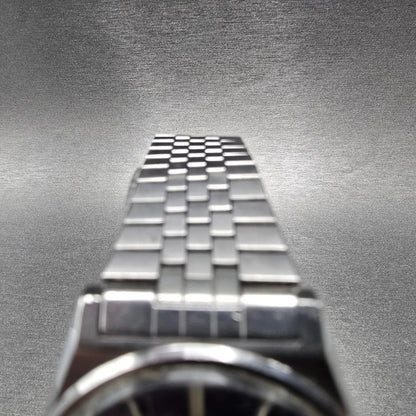 Seiko SQ Watch Men 34mm Blue Dial Silver Daydate 7123-8430 Round PARTS VTG5