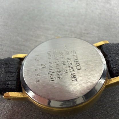 Seiko Watch Women 21mm Champagne Dial Gold Tone Round VTG 4N01-0301 New Battery9