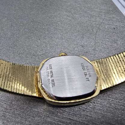 Bulova Caravelle Watch Women 17mm Champagne Gold Tone Recatngle 46L15 NewBattery9