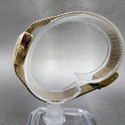 Bulova Accutron Watch Women 18mm Gold Dial Gold Filled Rectangle New Battery6