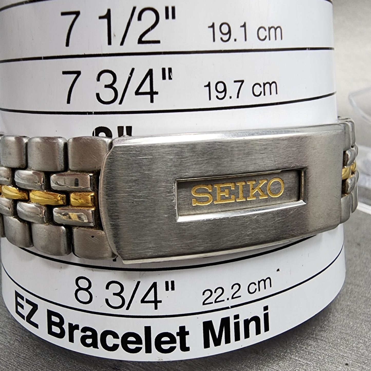 Seiko Kinetic Watch Men 37mm Silver Dial Two Tone Date 5m42-0A69 New Capacitor10