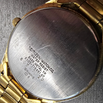 Citizen Railroad Approved Watch Men 35mm White Dial Gold Tone Daydate New Batt10