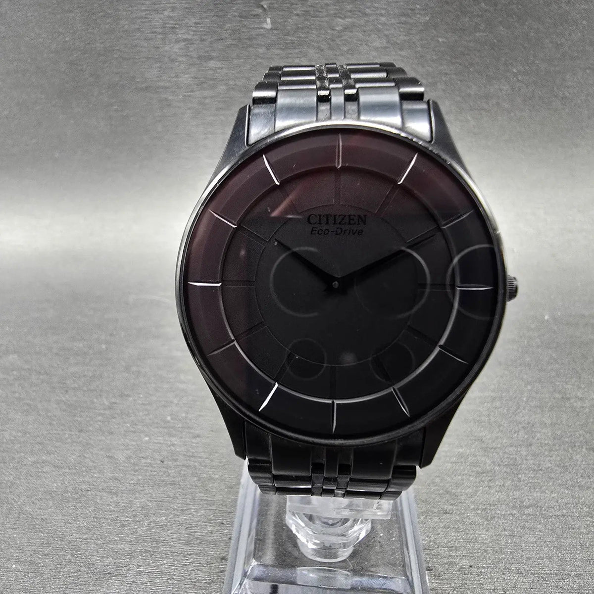 Citizen Stiletto Eco-Drive Watch Men 36mm Black Dial Black Case Round Works JP0