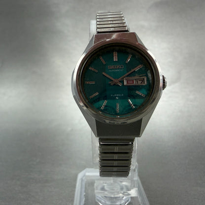 Seiko Automatic Watch Women 26mm Green Dial Silver Tone Daydate 2706-0250 Runs5