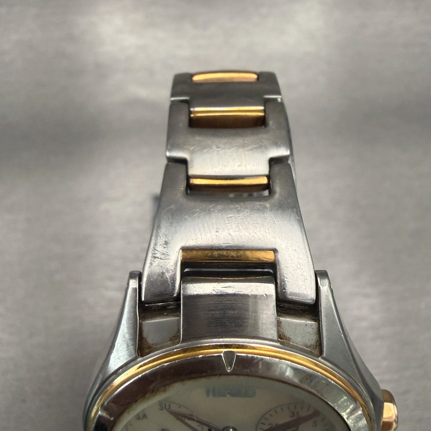 Seiko Wired Watch Men 33mm White Dial Two Tone Daydate Round V33J-0AH0 New Batt4