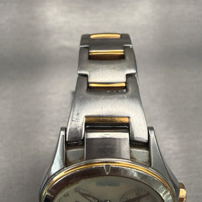 Seiko Wired Watch Men 33mm White Dial Two Tone Daydate Round V33J-0AH0 New Batt4