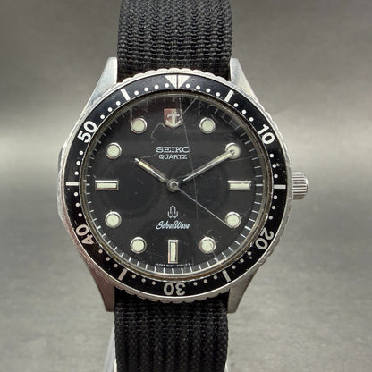 Seiko SilverWave Dive Watch Men 35mm Black Dial Silver Tone 6030-6000 NewBattery0
