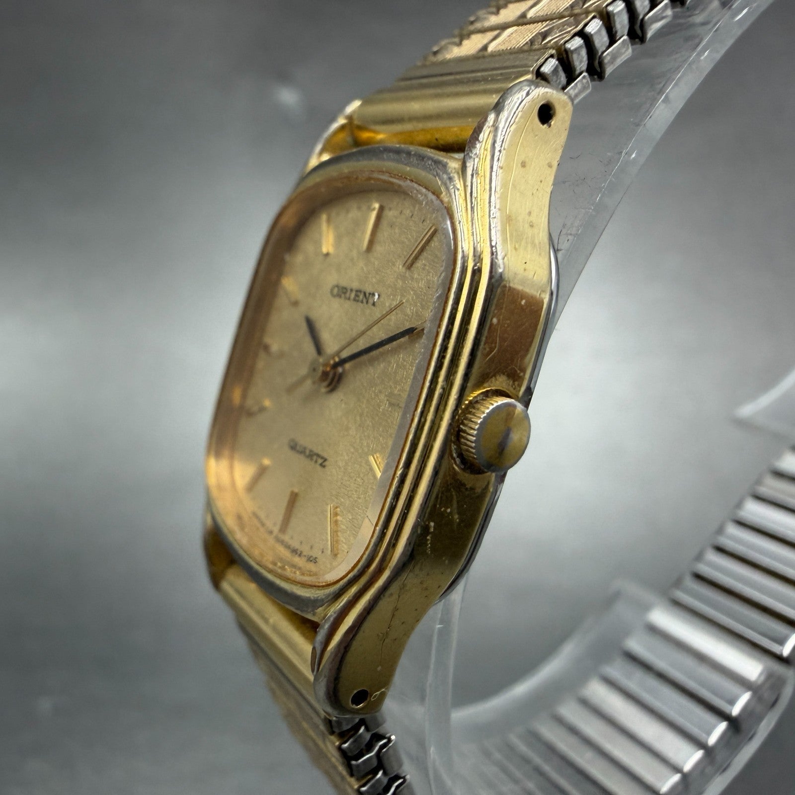 Orient Watch Women 19mm Gold Dial Gold Tone Oval A054960-20 New Battery2