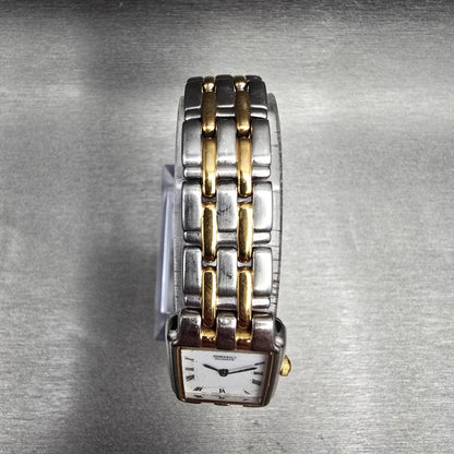 Seiko Tank Watch Women 17mm White Dial Two Tone Rectangle 4N00-F170 New Battery4