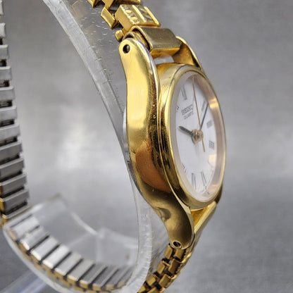 Seiko Watch Women 20mm White Dial Gold Tone Round 2y010a10 New Battery3