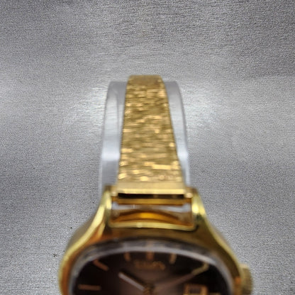 Seiko Automatic Watch Women 27mm Brown Dial Gold Tone Date 22063129 PARTS5