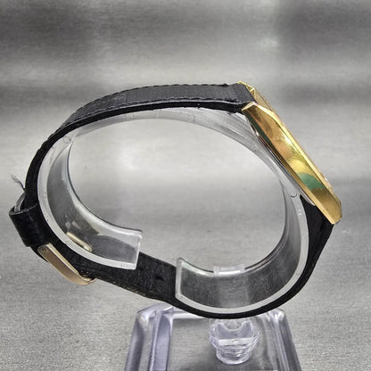 Seiko Watch Men 27mm Gold Dial Gold Tone Date Rectangle 6532-5250 New Battery8
