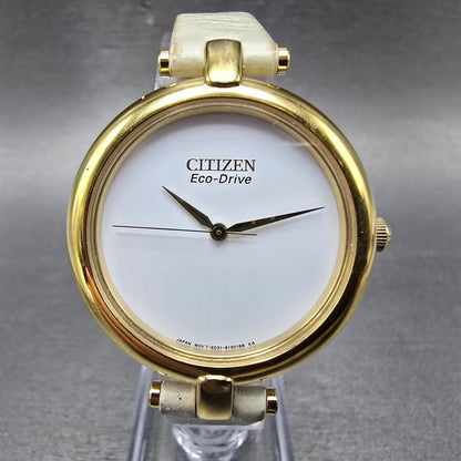 Citizen Eco-Drive Watch Women 34mm White Dial Gold Tone Round E031-S090920 Runs0