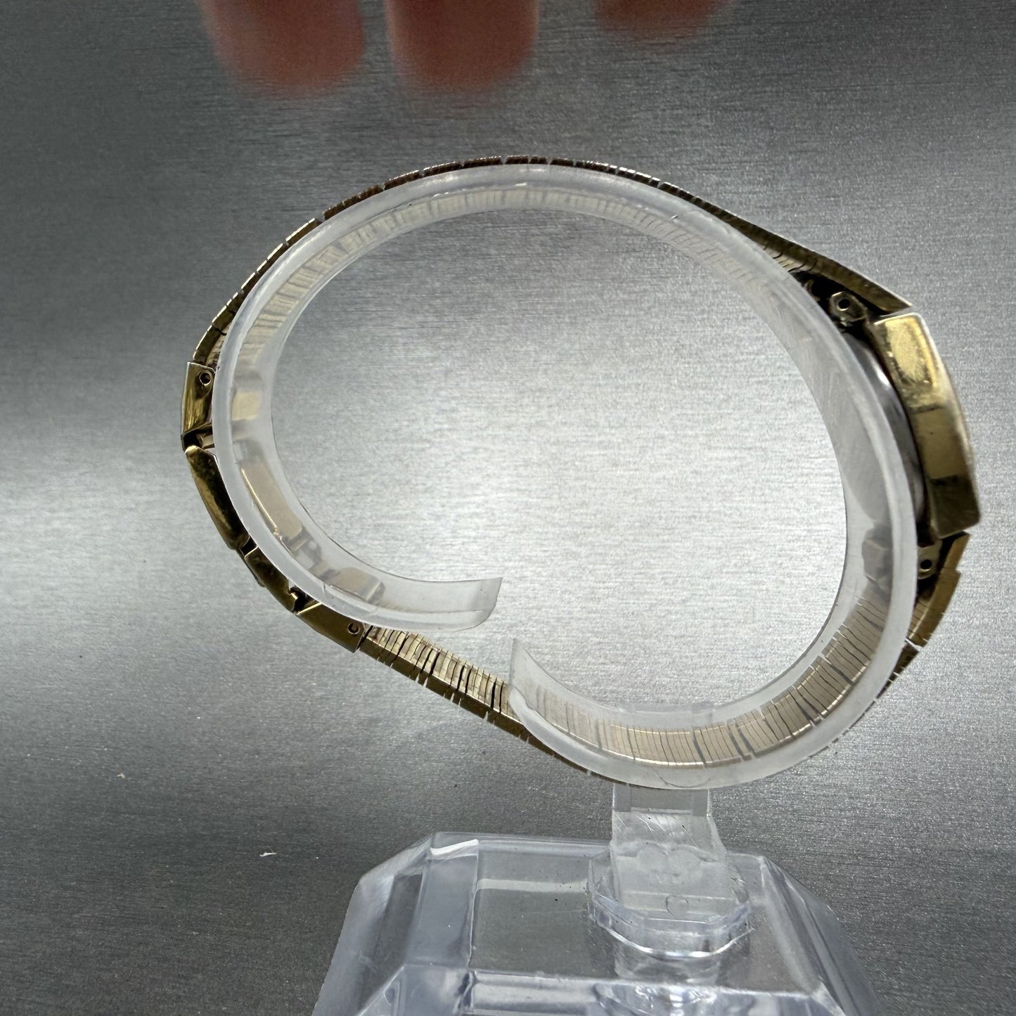Seiko Watch Women 16mm Champagne Dial Gold Tone Hexagon 5420-5409 New Battery8