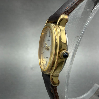 Seiko Alba Watch Women 19mm Silver Dial Gold Tone Oval V233-6270 new Battery2