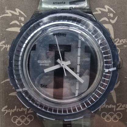 Swatch Scuba 200 Touch Pad Watch Men 38mm Blue Sydney 2000 Olympic SDZ104 NOS3