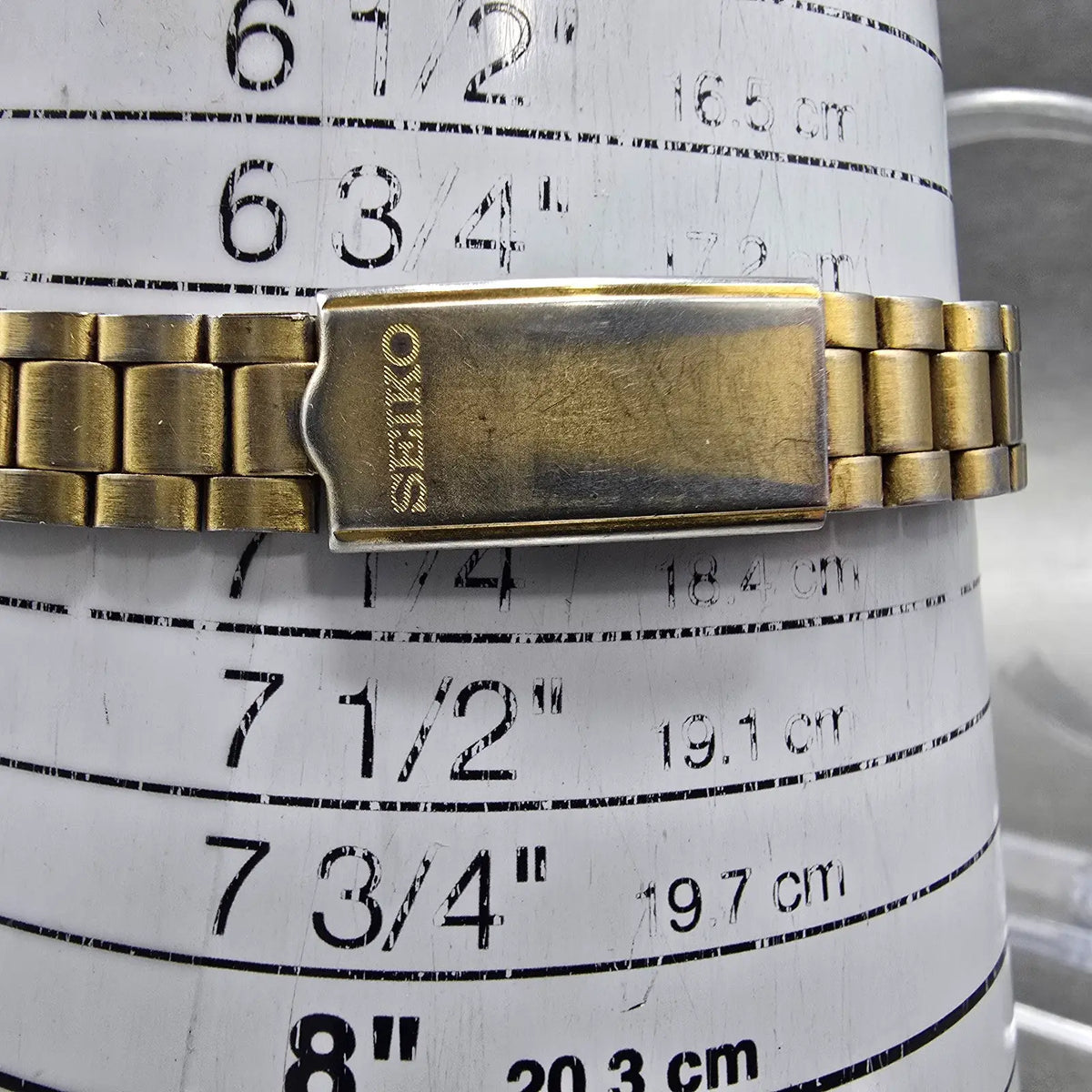 Seiko 5 Automatic Watch Women 24mm Silver Dial Gold Daydate 4206-0332 Round Runs10