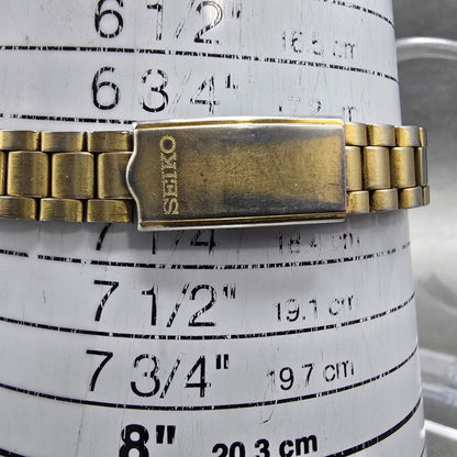 Seiko 5 Automatic Watch Women 24mm Silver Dial Gold Daydate 4206-0332 Round Runs10