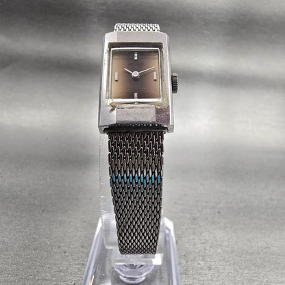 Seiko Watch Women 16mm Brown Dial Silver Tone Rectangle Manual 11-3840 Works5