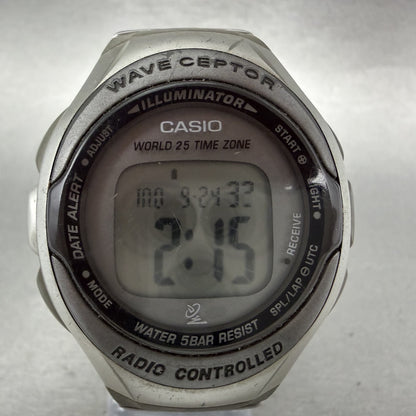 Casio Waveceptor Watch Men 42mm Digital Alarm Chrono Gray Oval WV50H New Batt1