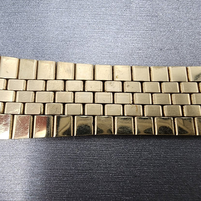 Bulova Accutron Watch Band 19mm Gold Tone Stainless Steel MISSING ONE END LINK2