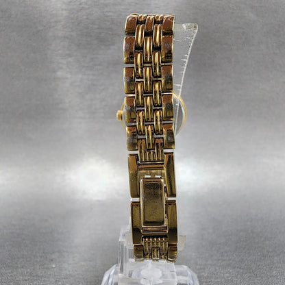 Seiko Watch Women 23mm White Dial Gold Tone Date Round 7N820228 New Battery B127