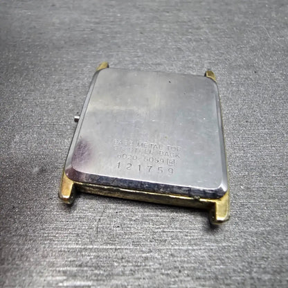 Seiko 6020-5059 Watch Case Gold Tone Rectangle 25mm Vintage11